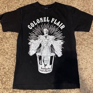 WWE Wrestling legend Colonel Rick Flair authentic chicken bucket black tee